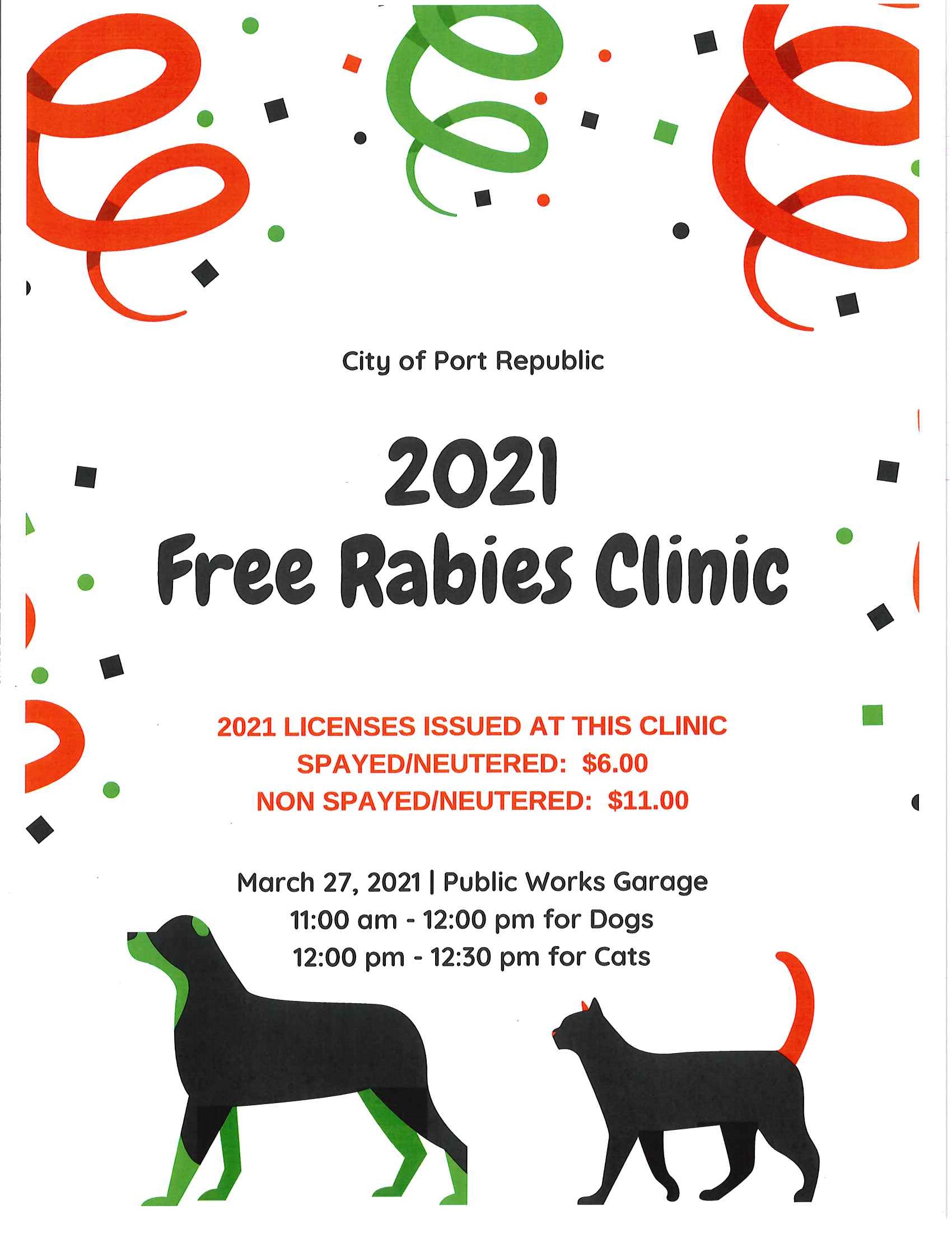 2021 Free Rabies Clinic Scheduled for Saturday, March 27, 2021 | City ...